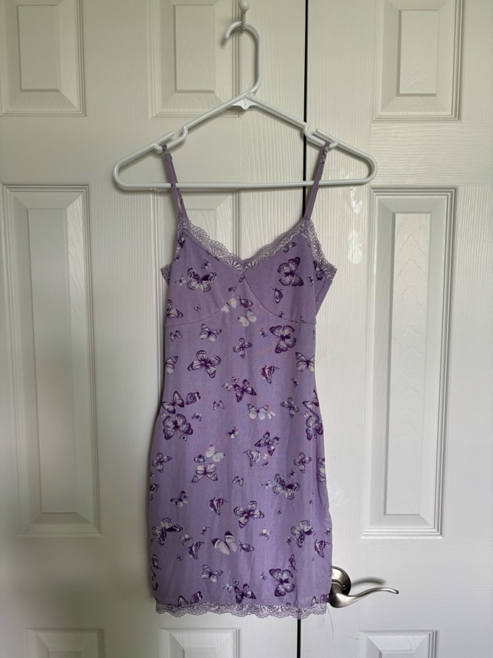 Lavender Butterfly Lace Trim Slip Dress from Tillys